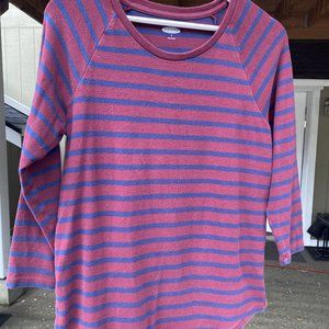 3/4 Sleeve Strip Shirt